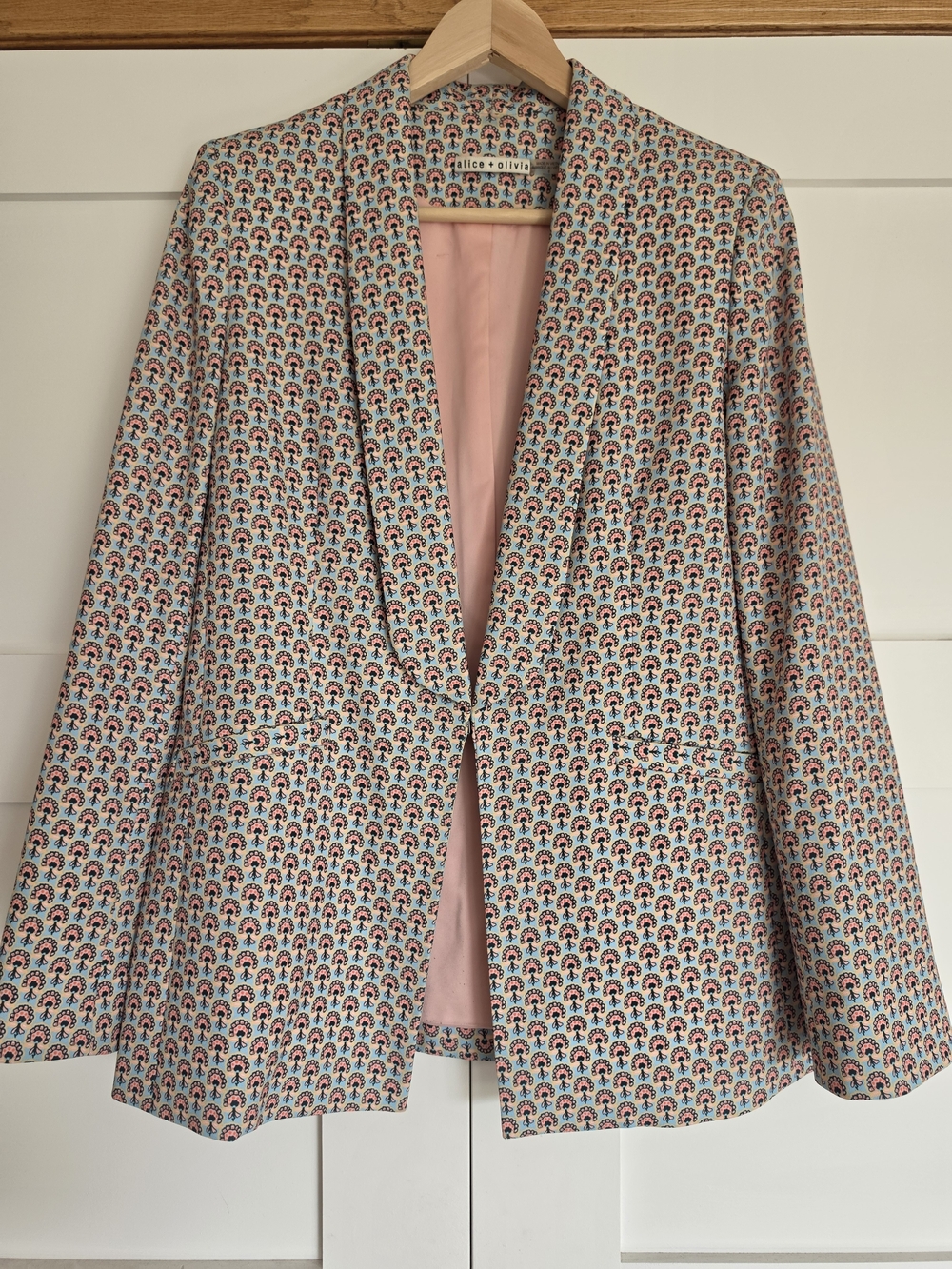 Alice & Olivia Pink Abstract Pattern Blazer